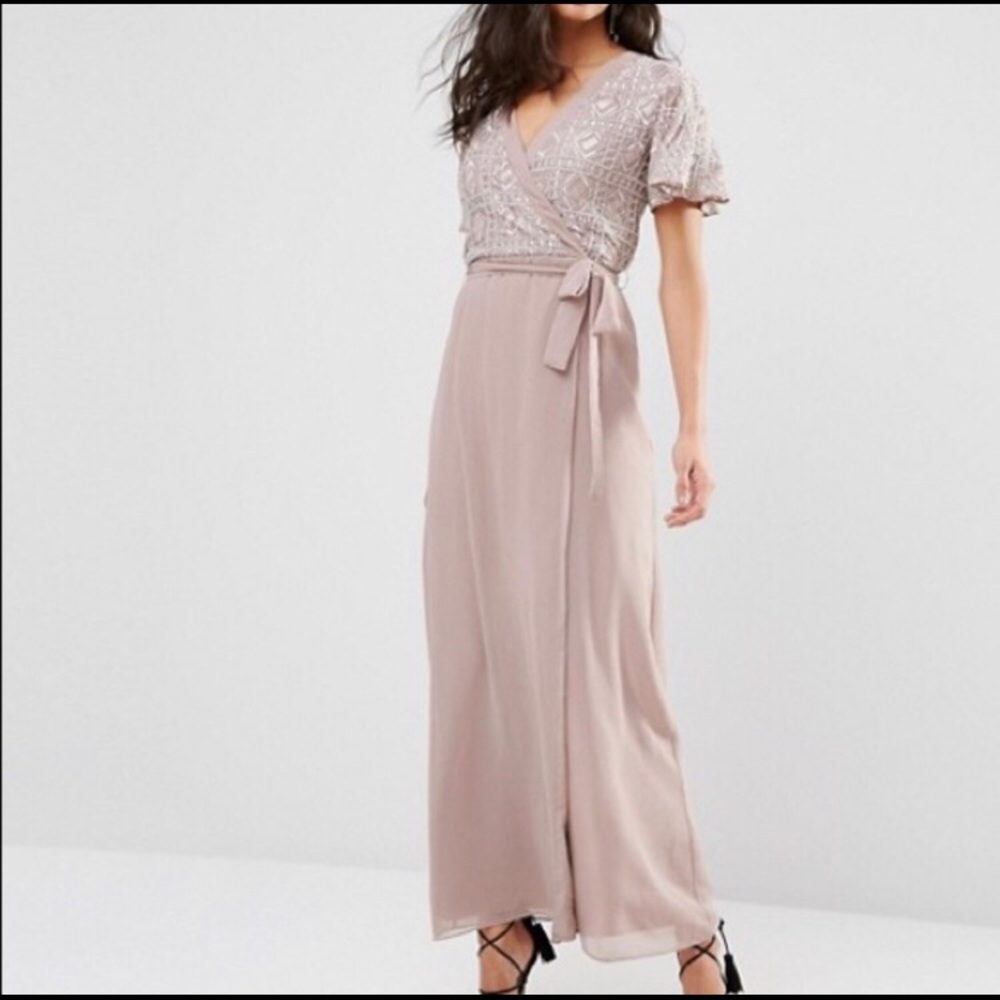 NWT Long lavender dress with beads